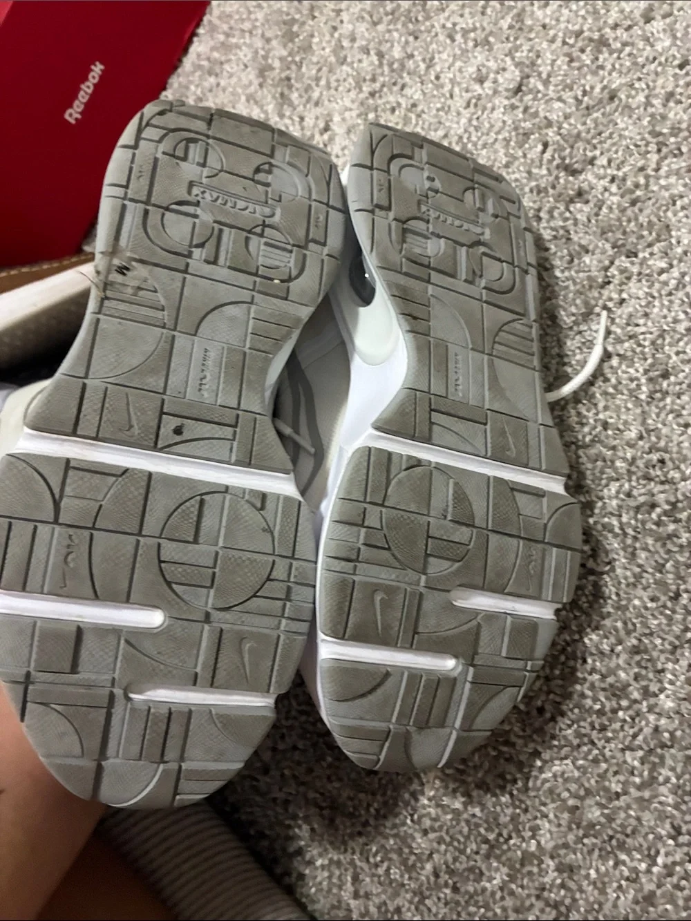 Nike Women’s White and Light Gray Air Max-Style Lace-Up Sneakers